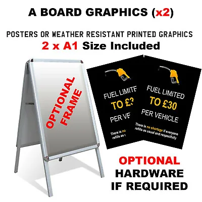 A Board A1 Replacement Posters Notices Pavement Signs Optional Hardware Fuel Etc • £39.99