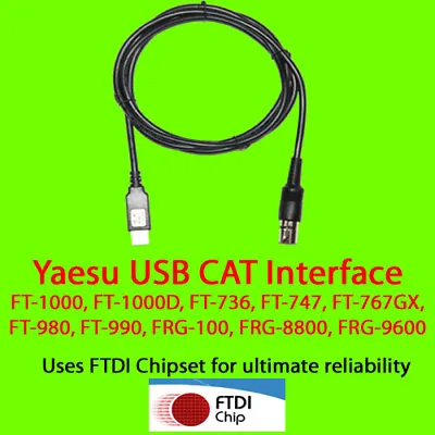 Yaesu USB CAT Cable FT-1000 FT-980 FT-990 +++ • $34.99