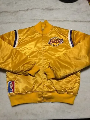 Vintage Los Angeles Lakers Starter Authentic Satin Yellow Jacket Size Large • $99