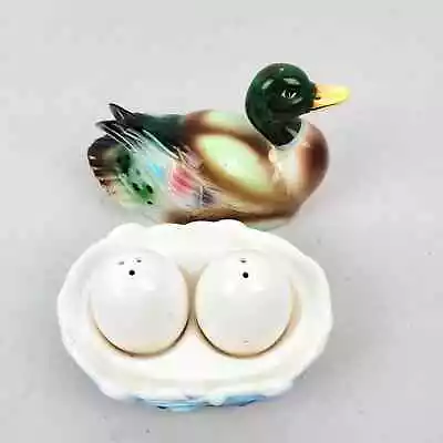 Vintage Ceramic Mallard Duck Eggs Kitchen Salt And Pepper Shakers 1B • $19.99