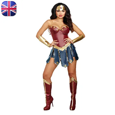 £22.99 • Buy UK Women Halloween Wonder Woman Costume Superhero Diana Fancy Dress Outfit