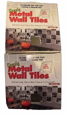 NEW 48 Total Metal Chrome 4” Self Stick Wall Tiles Aluminum Finish Covers 6sf • $45