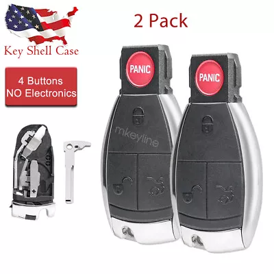 2 Replacement Keyless Remote Car Key Fob SHELL / CASE For Mercedes Benz 4 Button • $28.89