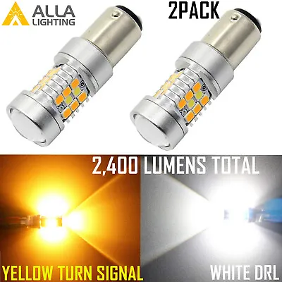 1157 Bi-Color Switch LED White Parking Light Bulb|Yellow Turn Signal Light Bulb • $29.98