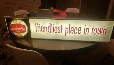  Vintage 36  Schaefer Beer  Friendliest Place In Town  Lighted Bar Sign  • $400