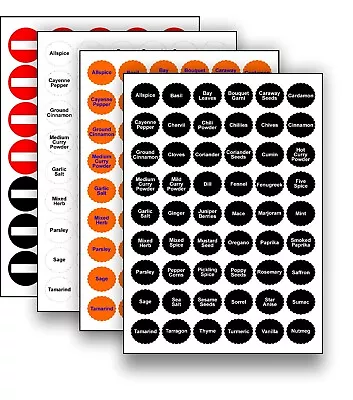 £18.99 • Buy Spice / Herb Storage Jar Labels Stickers Decals - 30mm 32mm X 54 Stickers