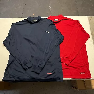 Mizuno Performance Wear Shirts Baselayer Breathe Thermo Mock Neck XL Red & Blue • $34.87