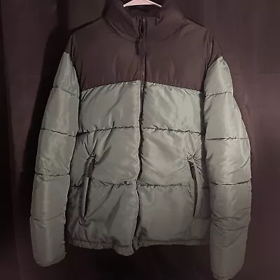 Zara Men’s Green Black Quilted Puffer Jacket Men’s XL • $24.99