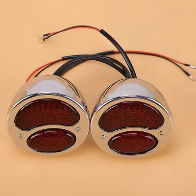 Chrome LED Model A Hot Rat Street Rod Custom Car Truck Lens Tail Light For Ford • $51.65