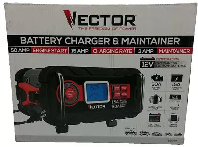 Vector 15 Amp Automatic 12V Battery Charger W/50 Amp Engine Start #BC15BV • $59.99