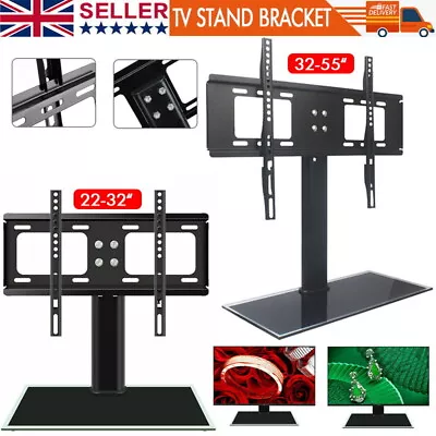 £20.99 • Buy Table Top Pedestal TV Stand For 32 37 40 42 43 50 55” LED LCD Screen Swivel 
