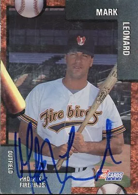 1992 Phoenix Firebirds MARK LEONARD Signed Card Autograph AUTO GIANTS • $5.89