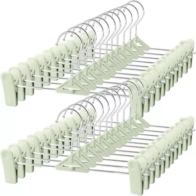 Skirt Hangers With Clips Adjustable Hangers Clip Space Saving Pants Hangers Clip • $9.23