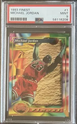 1993 Topps Finest Michael Jordan Card #1 *graded Psa Mint 9 - 1st Chrome Card! • $124.99