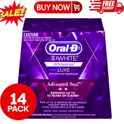 $36.49 • Buy New Oral-B 3D White Luxe Advanced Seal Whitestrips Whitening Kit