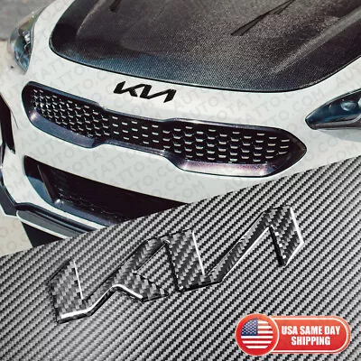 For New KIA Front Or Rear Carbon Fiber Logo Emblem Nameplate Badge Sport 2021+ • $24.99