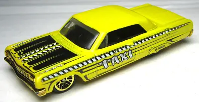 2003 Hot Wheels 1964 Chevy Impala Yellow 1:64 Diecast 3 1/4  Taxi Cab Car - Nice • $10.99