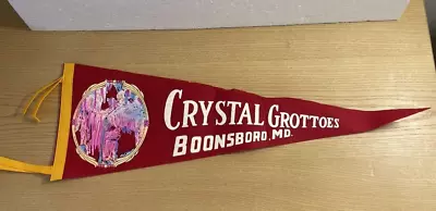 Vintage Crystal Grottoes Boonsboro MD Maryland Pennant Felt Full Size 31” • $11.69