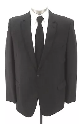Vintage Mens Charcoal 70s Tuxedo Tux Formal Evening Jacket Lightweight 44 L • $12.57