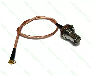 RG316 12  BNC Female BIG Bulkhead To MMCX Male Right Angle Low Loss RF Coax USA • $7.94