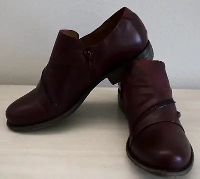 Miz Mooz IB2116 Women's Sz 9 Brown Lyric Leather Zipper Shoes Booties $150 • $48.73
