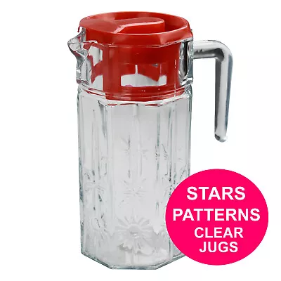 £7.99 • Buy Water Juice JUG Pitcher GLASS BOTTLE Cocktail Fridge Kitchen Home Picnic  1.5L