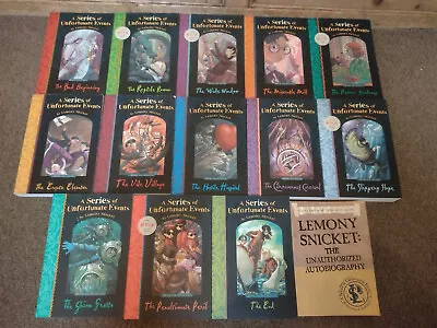Lemony Snicket - A Series Of Unfortunate Events Complete 13 Book Set + Autobiog • £29.95