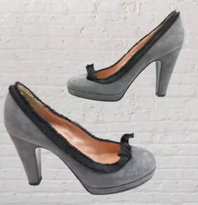 Marc By Marc Jacobs Suede Grey/Black Courts Shoes Size UK 4 #S15 • £29.99