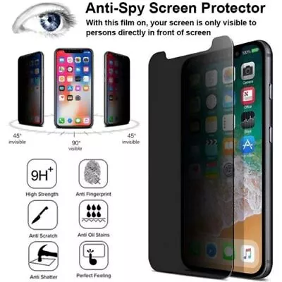 $14.71 • Buy 3PACK Privacy Screen Protector Tempered Glass For IPhone 14 13 12 Pro Max XS 7/8