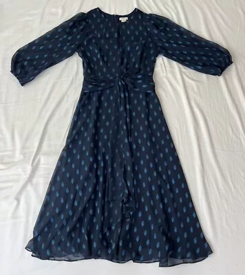 Anthroplogie Shoshanna Dress Midi Size 4 Navy Blue NWT • $100