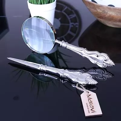 Hirani Ornate Magnifying Glass And Letter Opener Set Desk Office Home • $90.60