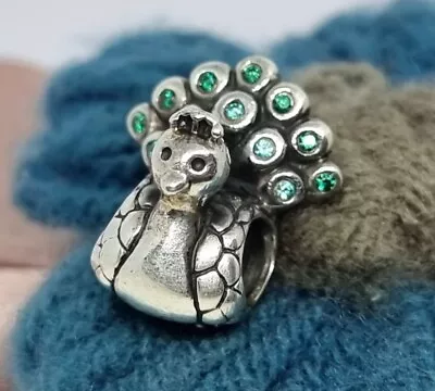 £32 • Buy Genuine Pandora Silver Peacock Charm Green CZ  S925 ALE  💕 