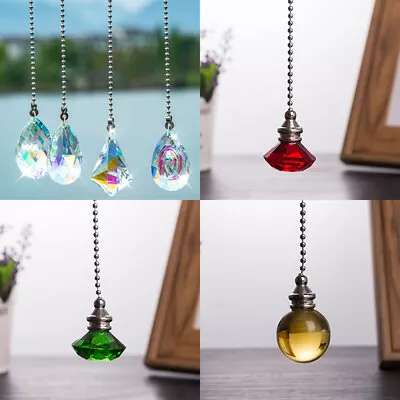 1Pc Crystal Pull Chain Cord Bathroom Light Switch Chain Pendant Ornaments • £3.99