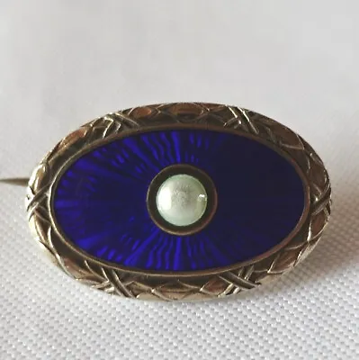 Small Marius Hammer Enamel Brooch 930 Silver Enamel Norway 1900 / CU 177(20) • £152.74