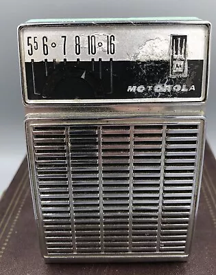 Motorola Transistor Radio  X36G Green Chrome Battery Static Audible Vintage • $40