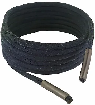 Shoe And Boot Laces Black 3 Mm Round Leather Lengths From 45 Cm-200 Cm • £3.75