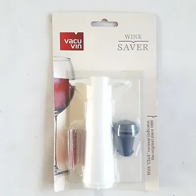 $14.99 • Buy NEW Vacu Vin Vacuum Wine Saver Pump W/  Click  Stopper White Original Indicator