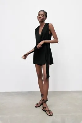 Zara Wrap Skort Jumpsuit Black S • $12