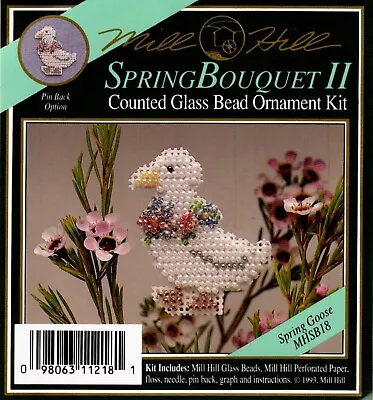 Mill Hill Counted Glass Bead Ornament Kit Spring Goose Spring Bouquet II MHSB18 • $5.94
