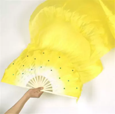 £10.79 • Buy 1 Pair/2Pcs(Left + Right) 1.8m Belly Dance Bamboo Silk Fans Veils