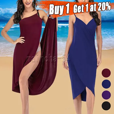 £7.76 • Buy Women Lady Bikini Cover Up Sarong Beach Long Dress Swimwear Swimsuit Plus Size