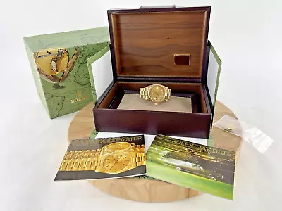 1981 Rolex President 36mm Day-Date 18038 Gold Diamond Dial Automatic Watch & BOX • $15995