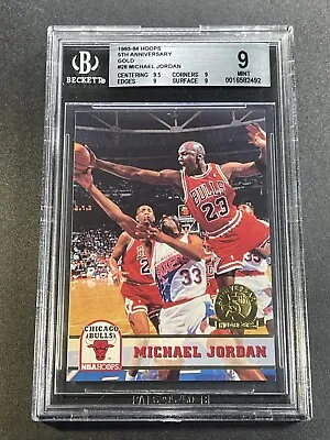 Michael Jordan 1993 Skybox Nba Hoops #28 5th Anniversary Gold Bgs 9.5 9 9 9 Subs • $100