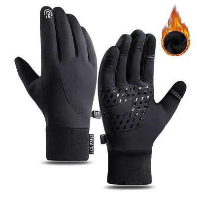 Autumn Winter Gloves Men Women Touchscreen Cold Weather Warm For Running Driving • £11.99