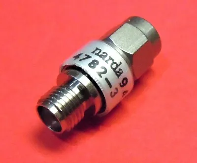 Narda Model 4782-3  Miniature Fixed 3 DB SMA Attenuator (dc - 18 GHz/2 Watts ) • $10.88