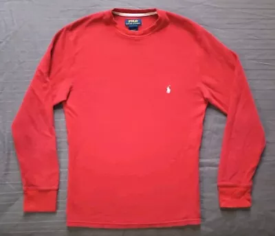 Polo Ralph Lauren Thermal Shirt Men's Small Red Waffle-Knit Long Sleeve Pullover • $10