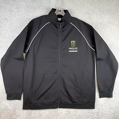 Kawasaki Monster Energy Jacket Mens XL Black Full Zip Official Motorcycle Racing • $34.99