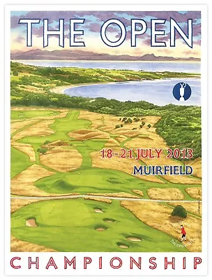 Official 2013 Open Championship Muirfield Golf Poster Print Phil Mickelson ⛳️ • $174.99