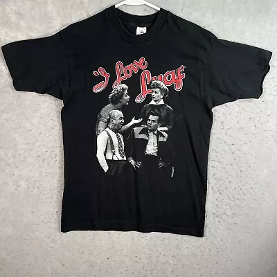 Vintage 90s I Love Lucy TV Show Promo T Shirt Adult Large Black USA Made Mens • $29.99