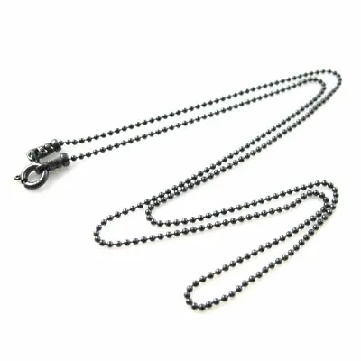 Oxidized Sterling Silver Necklace - 1.2mm Ball Chain (16 -36 ) • $18.53
